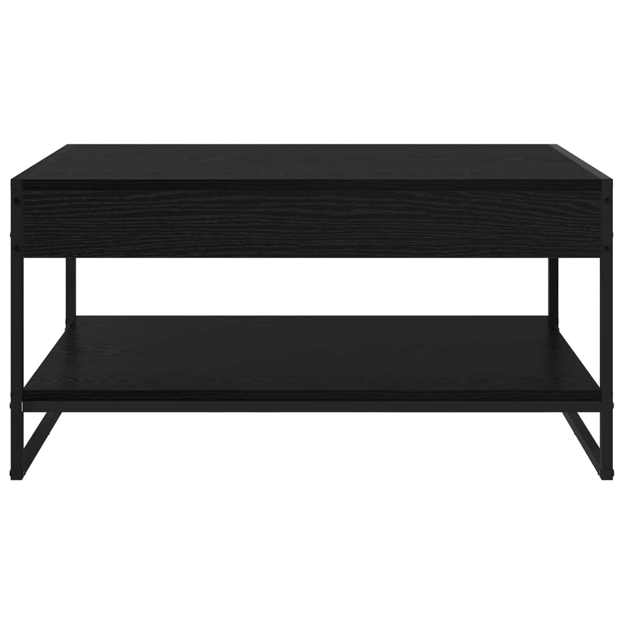 Salontafel Zwart Eiken 80 x 50 x 40 cm Bewerkt hout