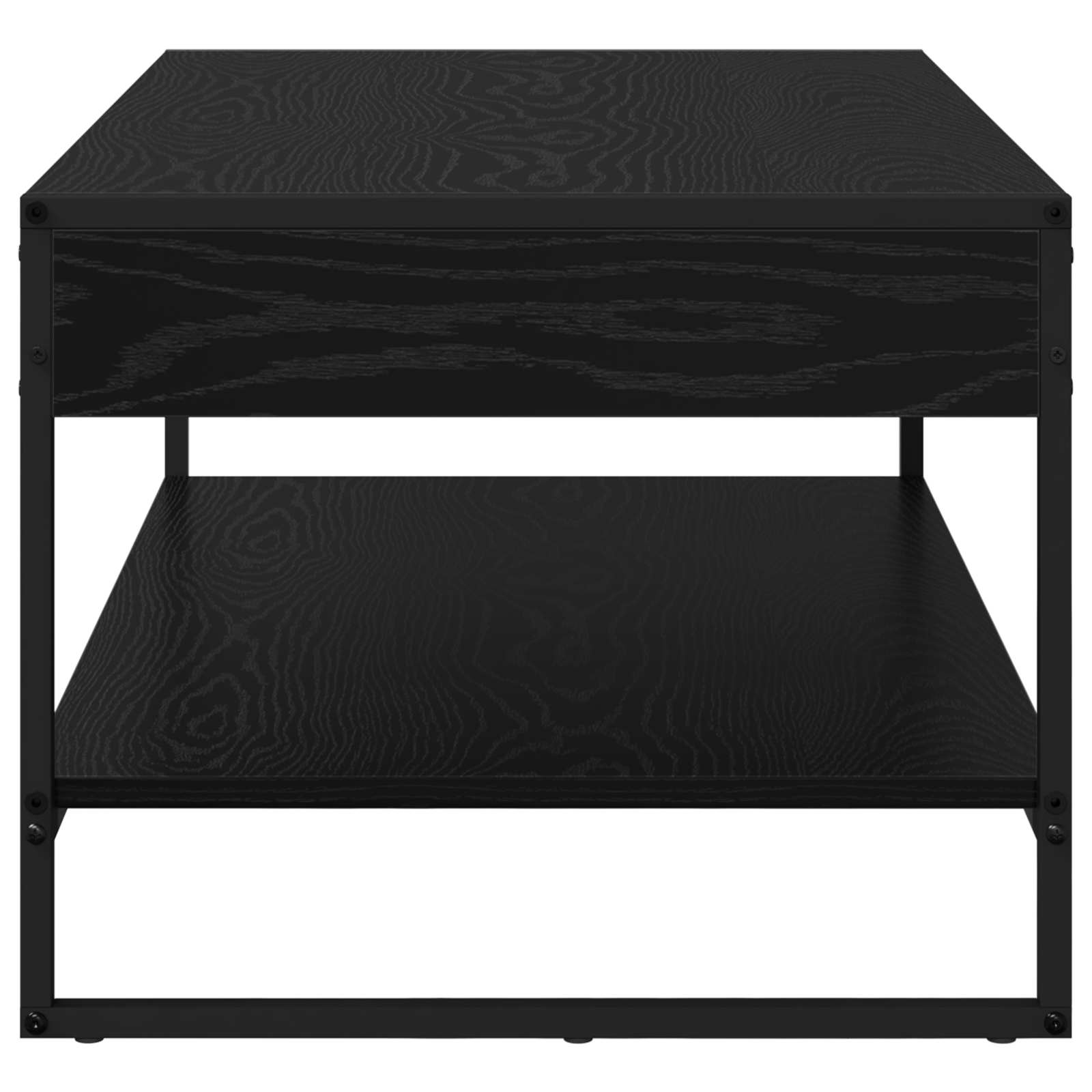 Salontafel Zwart Eiken 80 x 50 x 40 cm Bewerkt hout
