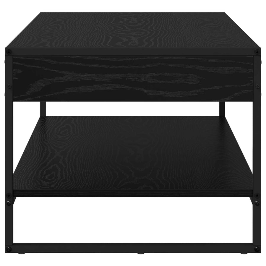Salontafel Zwart Eiken 80 x 50 x 40 cm Bewerkt hout