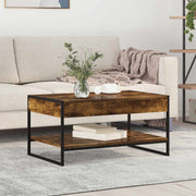 Salontafel rook eik 80x50x40 cm bewerkt hout
