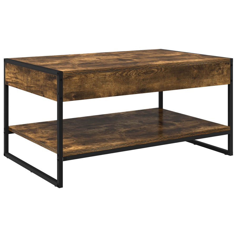 Salontafel Rook Eik 80 x 50 x 40 cm Bewerkt hout