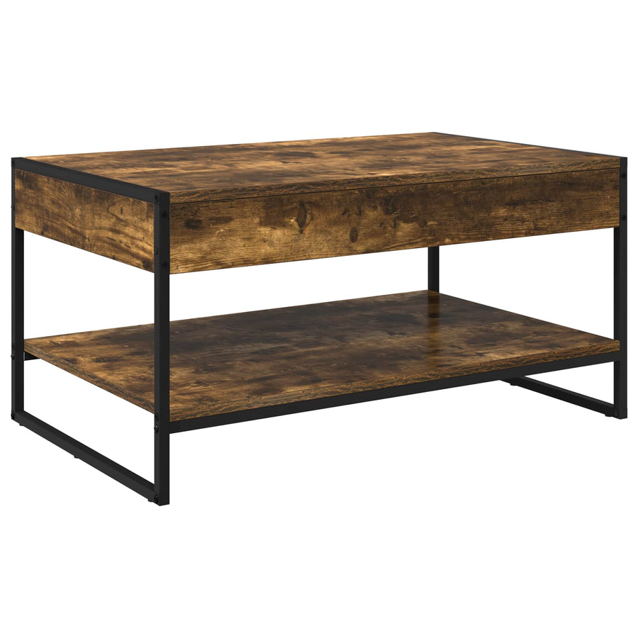 Salontafel Rook Eik 80 x 50 x 40 cm Bewerkt hout