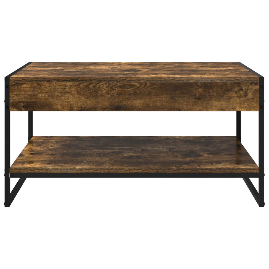 Salontafel Rook Eik 80 x 50 x 40 cm Bewerkt hout