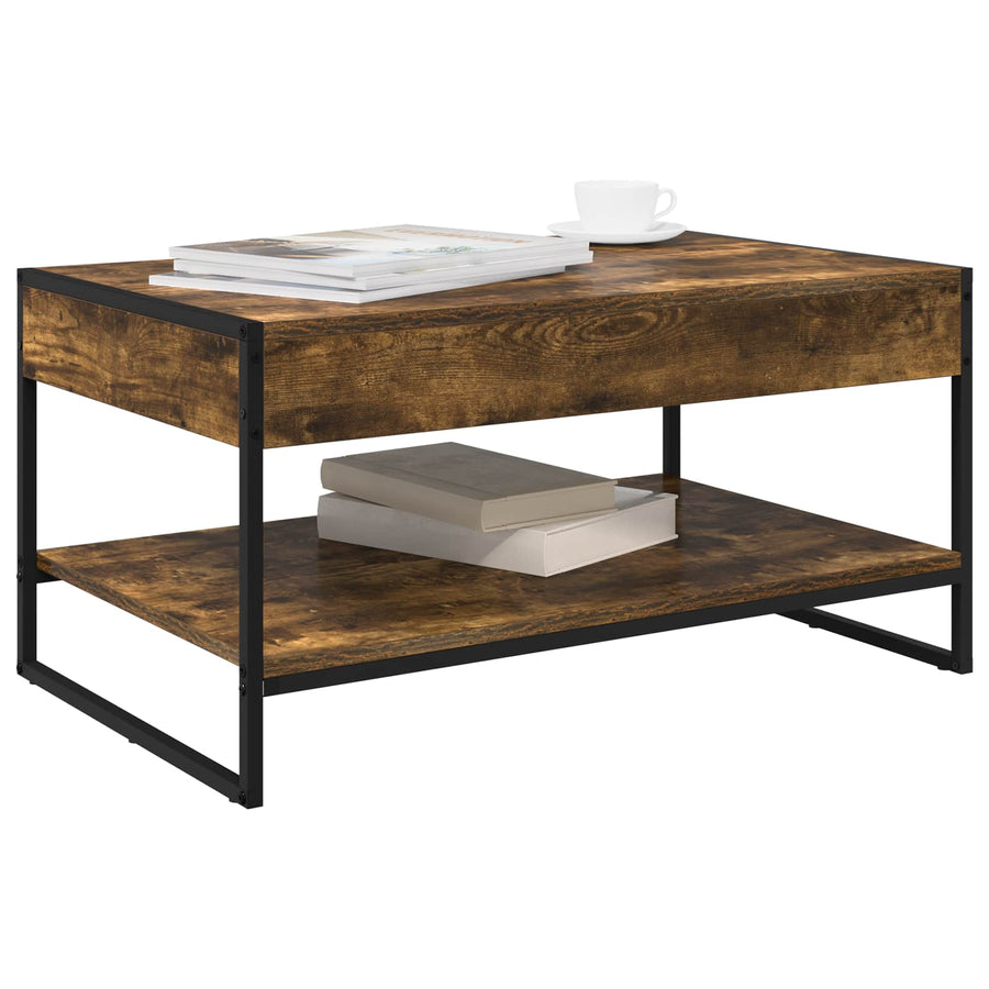 Salontafel Rook Eik 80 x 50 x 40 cm Bewerkt hout
