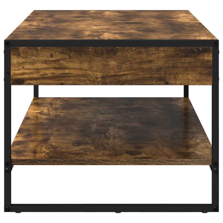 Salontafel Rook Eik 80 x 50 x 40 cm Bewerkt hout