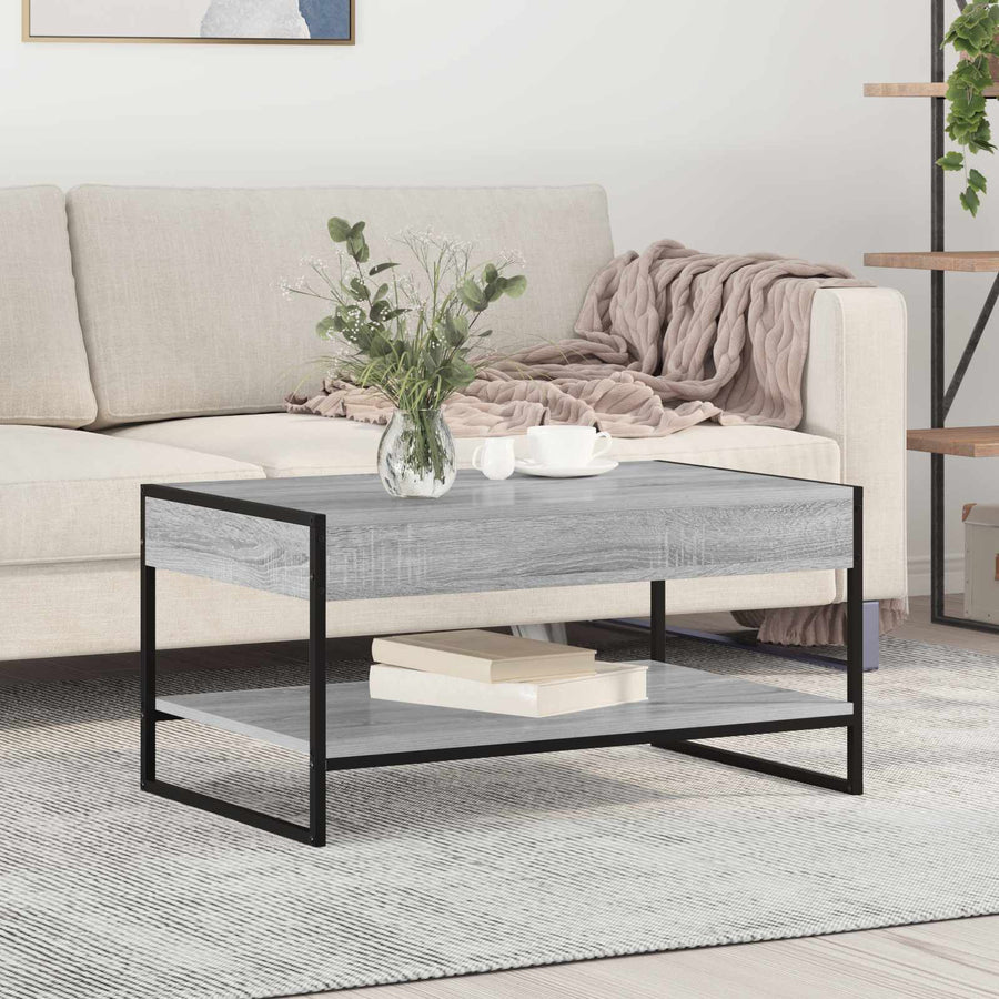 Salontafel Grijs Sonoma 80 x 50 x 40 cm Bewerkt hout