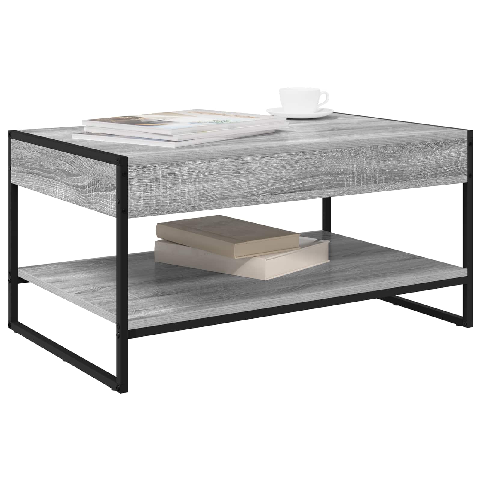 Salontafel Grijs Sonoma 80 x 50 x 40 cm Bewerkt hout