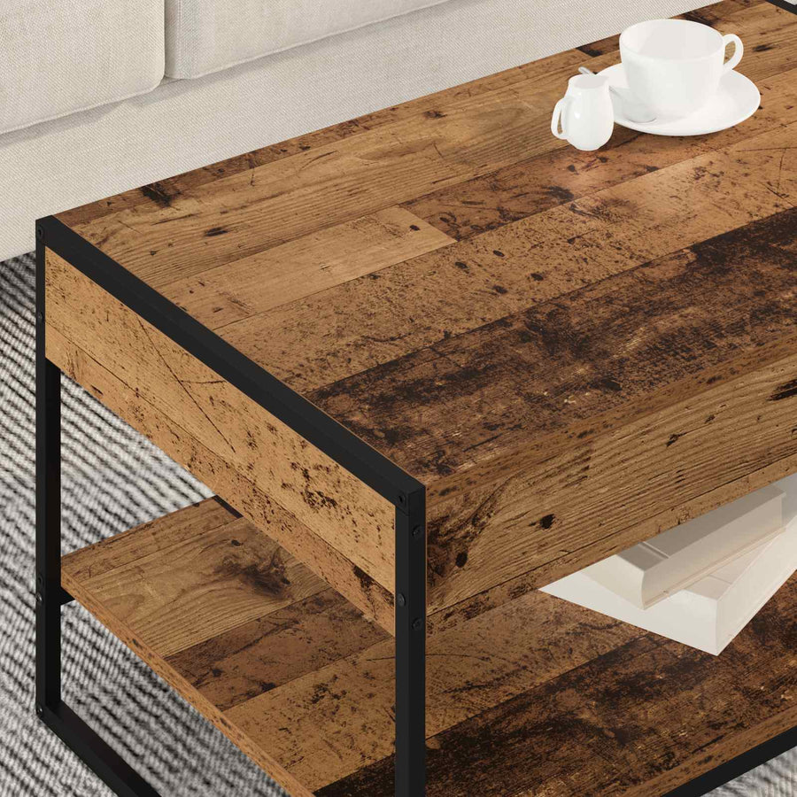 Salontafel Oud Hout 80 x 50 x 40 cm Bewerkt hout