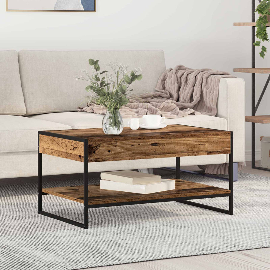 Salontafel Oud Hout 80 x 50 x 40 cm Bewerkt hout