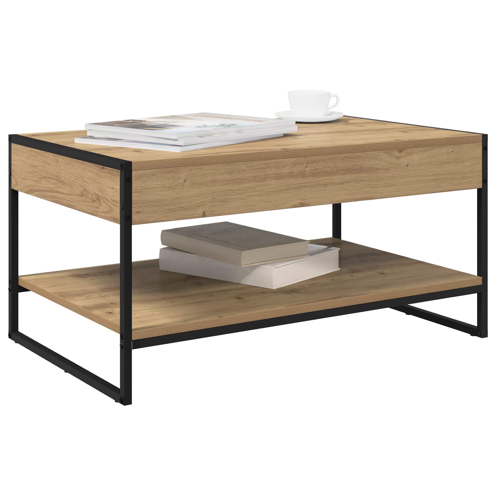 Salontafel Ambachtelijk eiken 80 x 50 x 40 cm Bewerkt hout