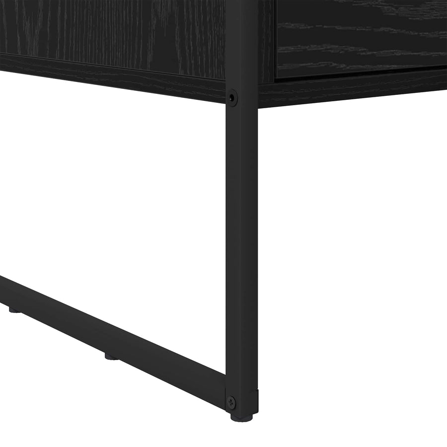 Salontafel met lade Zwart Eiken 100 x 46 x 40 cm Bewerkt hout
