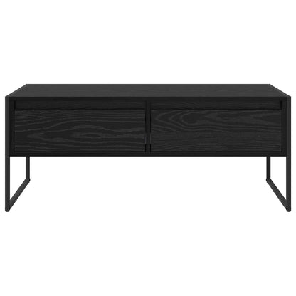 Salontafel met lade Zwart Eiken 100 x 46 x 40 cm Bewerkt hout