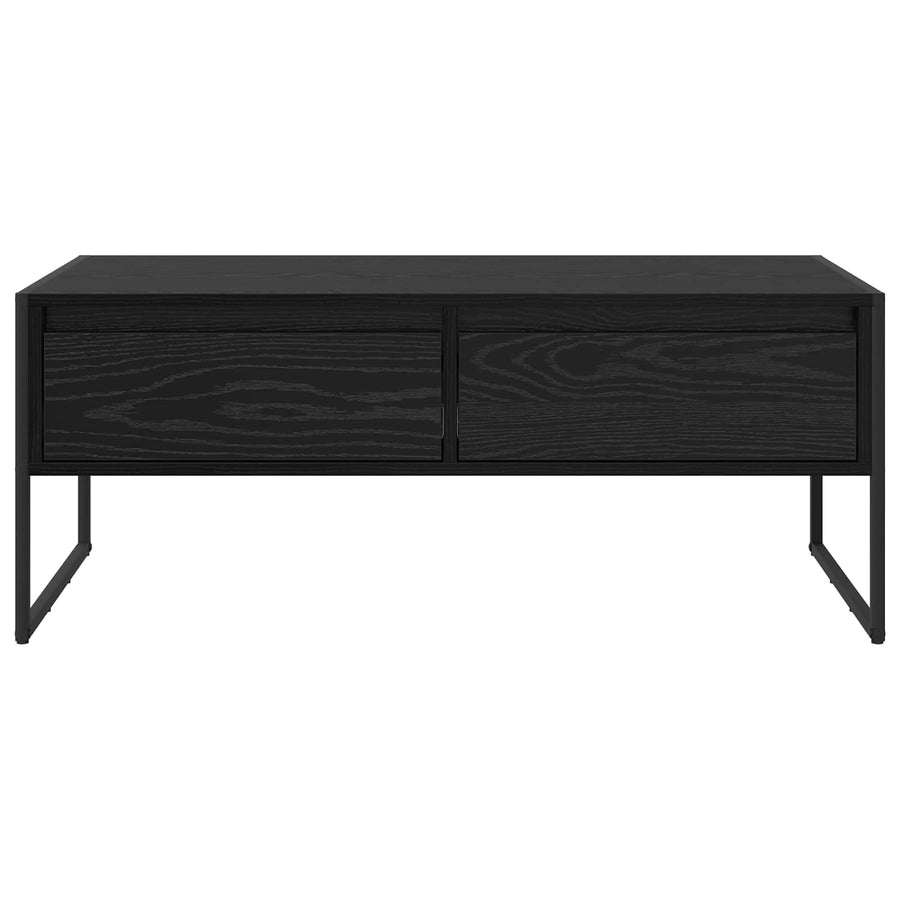 Salontafel met lade Zwart Eiken 100 x 46 x 40 cm Bewerkt hout