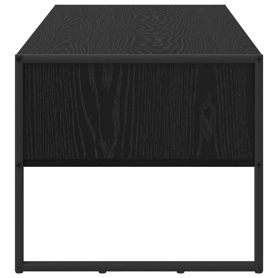 Salontafel met lade Zwart Eiken 100 x 46 x 40 cm Bewerkt hout