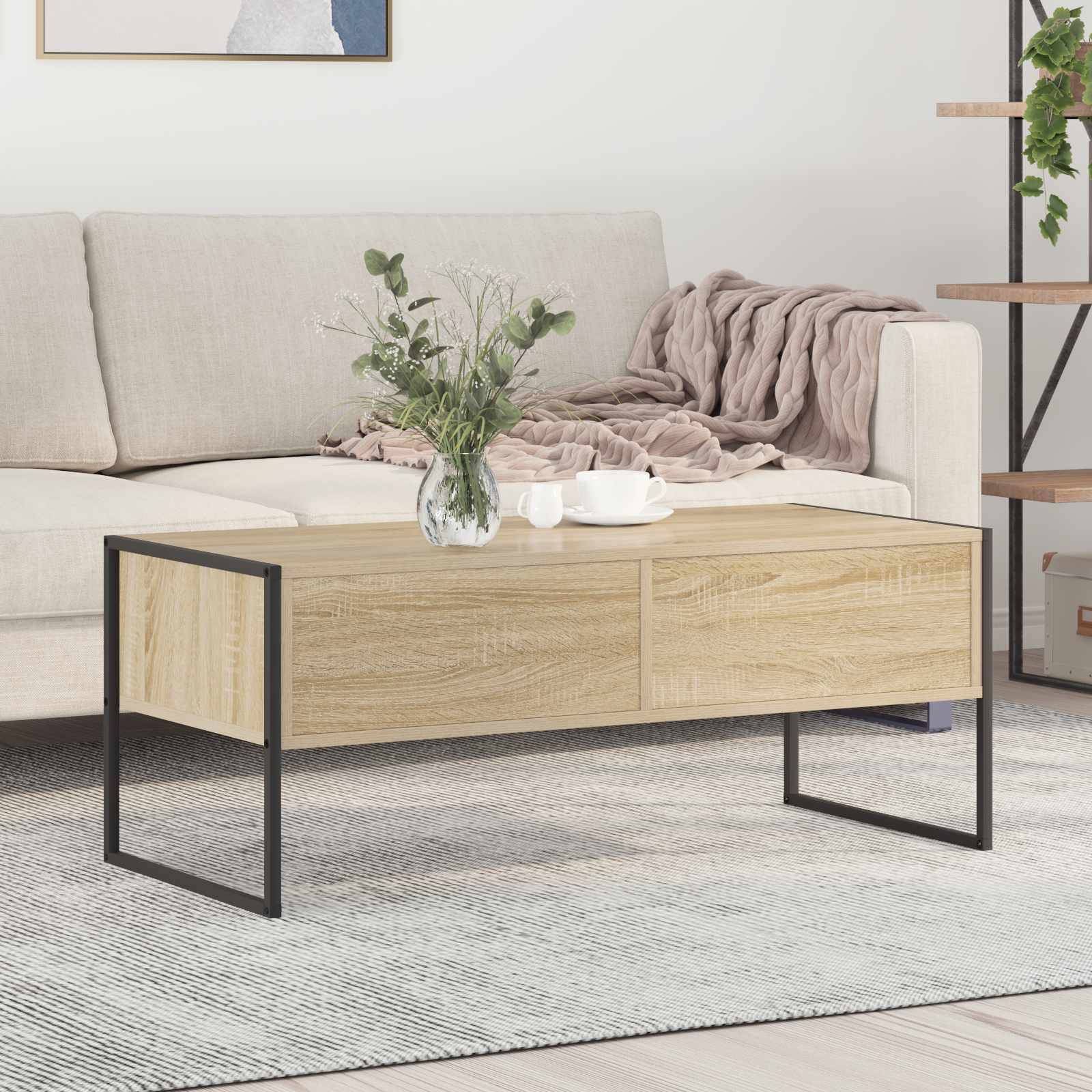 Salontafel met lade Sonoma 100 x 46 x 40 cm Bewerkt hout