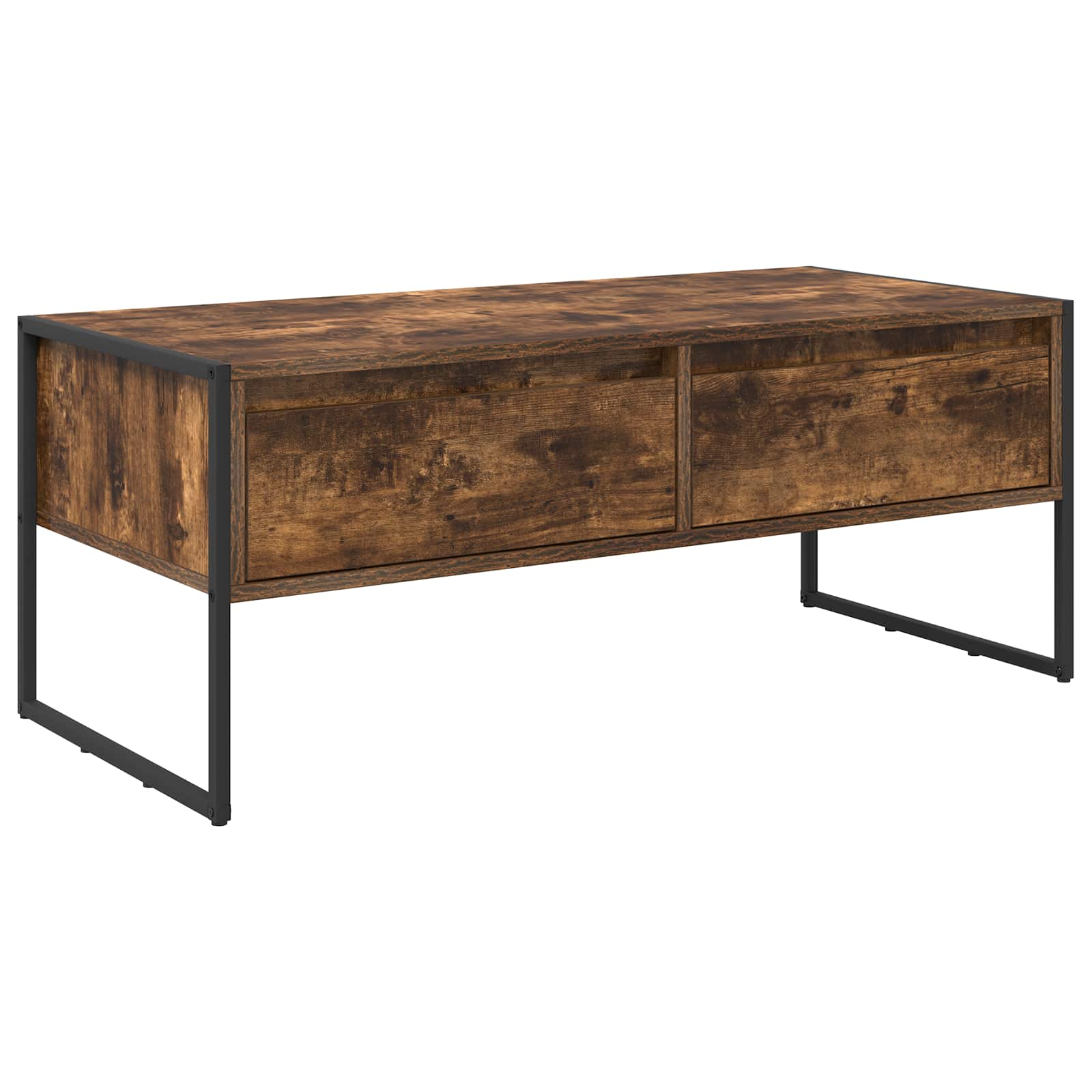 Salontafel met lade Rook Eik 100 x 46 x 40 cm Bewerkt hout