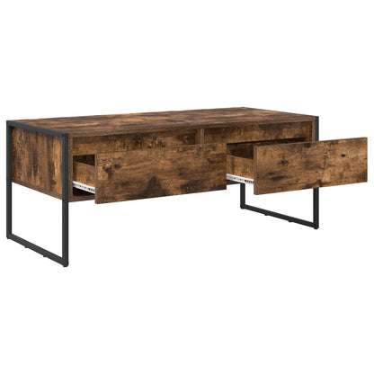 Salontafel met lade Rook Eik 100 x 46 x 40 cm Bewerkt hout