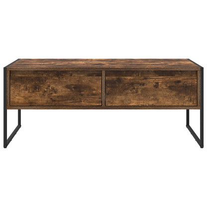 Salontafel met lade Rook Eik 100 x 46 x 40 cm Bewerkt hout