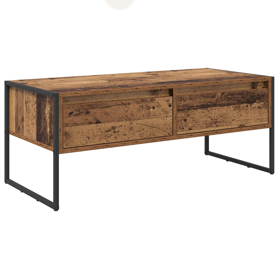Salontafel met lade Oud Hout 100 x 46 x 40 cm Bewerkt hout