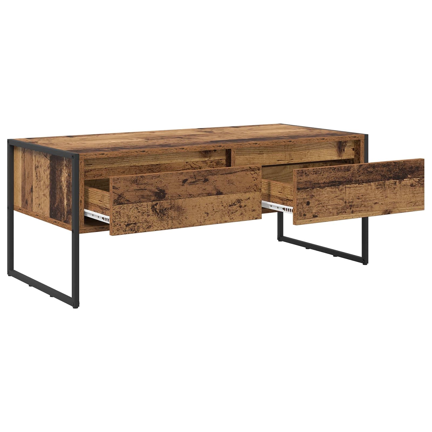 Salontafel met lade Oud Hout 100 x 46 x 40 cm Bewerkt hout