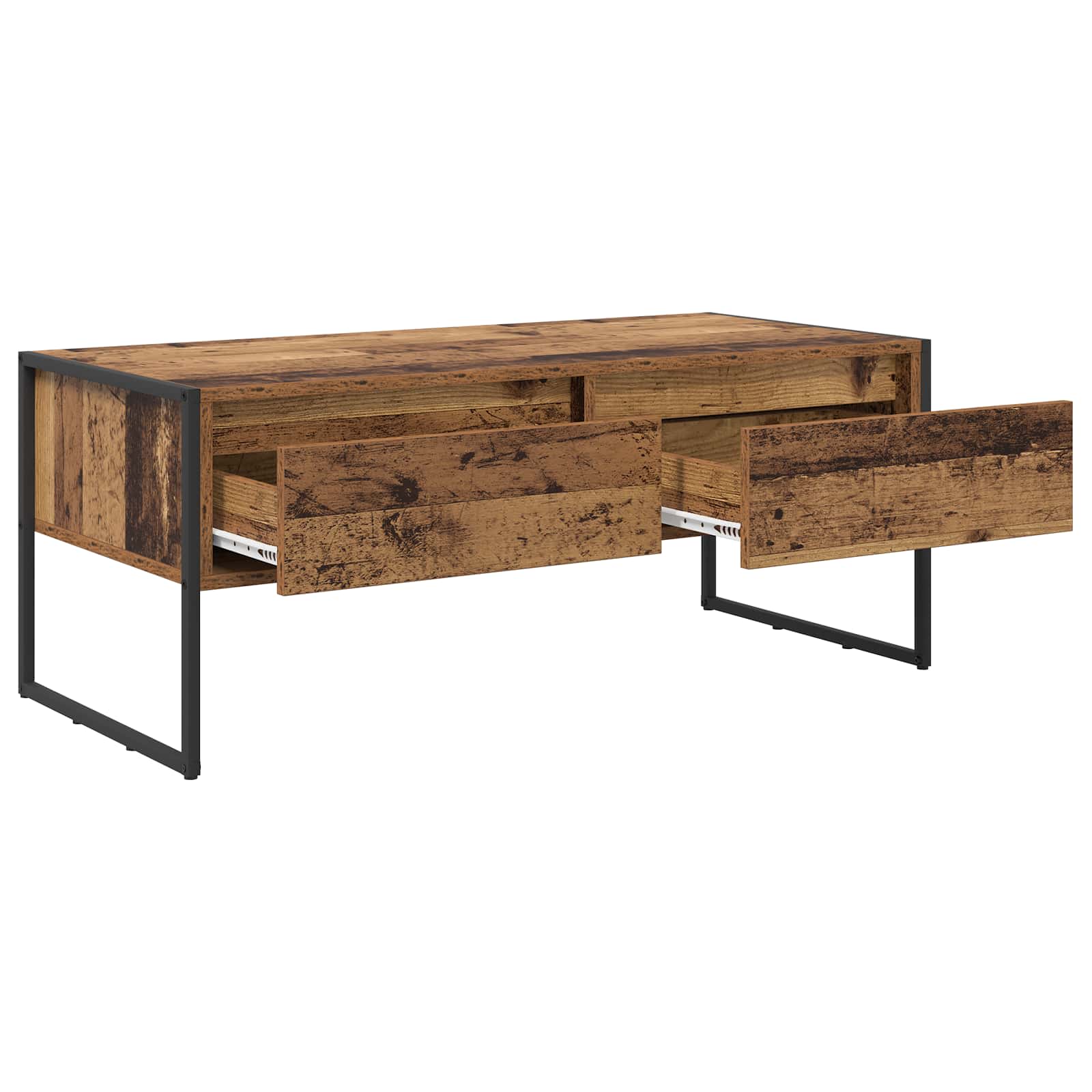 Salontafel met lade Oud Hout 100 x 46 x 40 cm Bewerkt hout