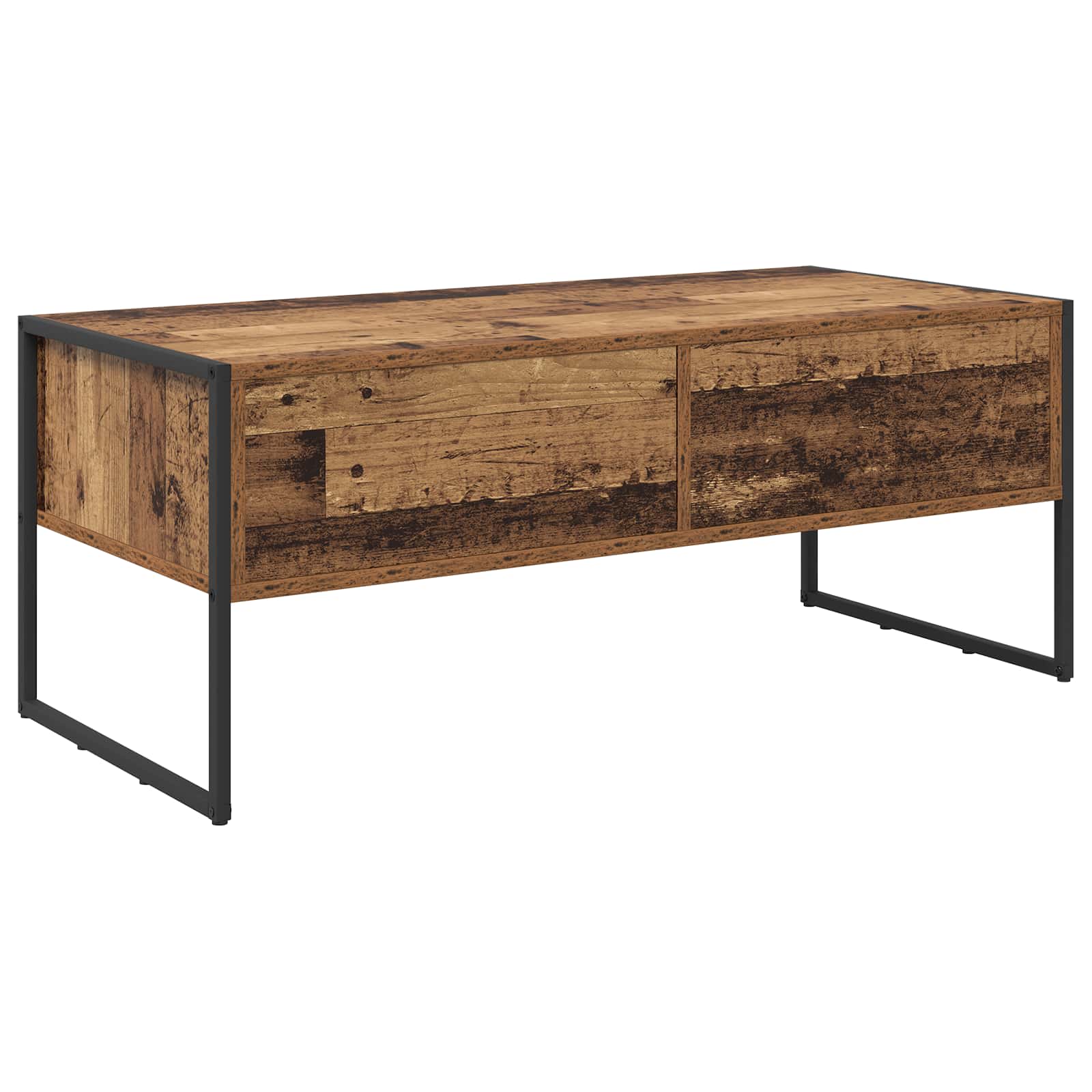 Salontafel met lade Oud Hout 100 x 46 x 40 cm Bewerkt hout