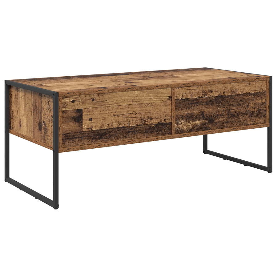 Salontafel met lade Oud Hout 100 x 46 x 40 cm Bewerkt hout