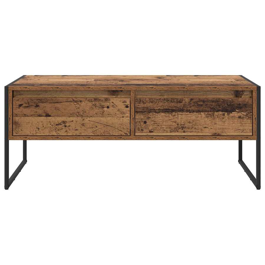 Salontafel met lade Oud Hout 100 x 46 x 40 cm Bewerkt hout