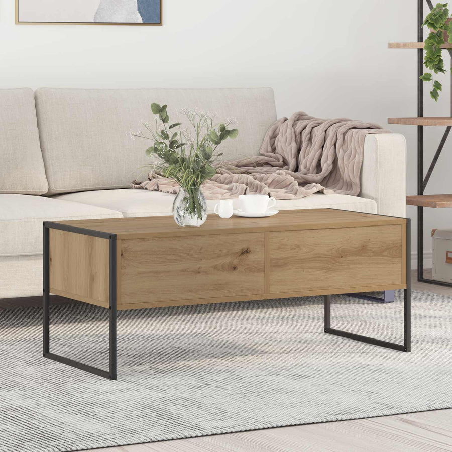 Salontafel Ambachtelijk eiken 100 x 46 x 40 cm Bewerkt hout