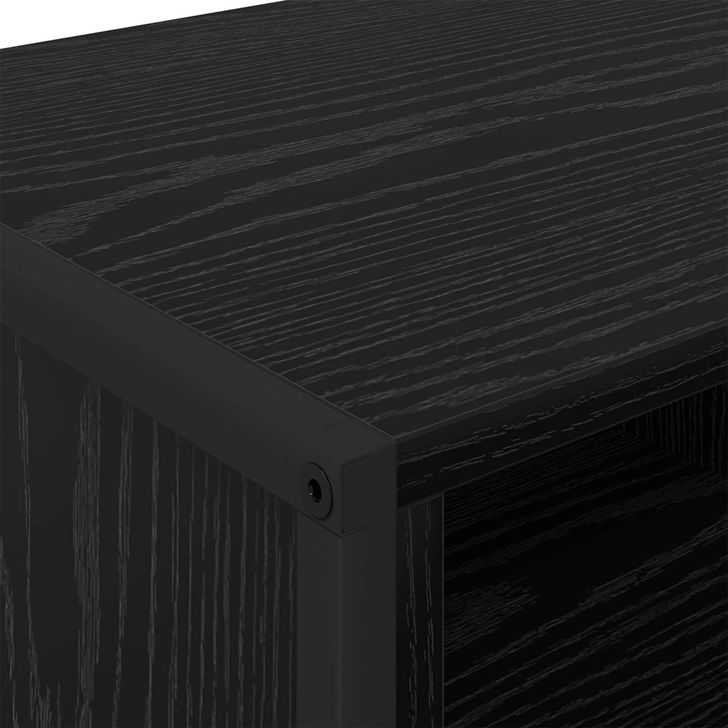 Schoenenkast Zwart Eiken 60 x 35 x 44 cm Bewerkt hout