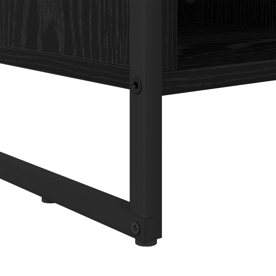Schoenenkast Zwart Eiken 60 x 35 x 44 cm Bewerkt hout