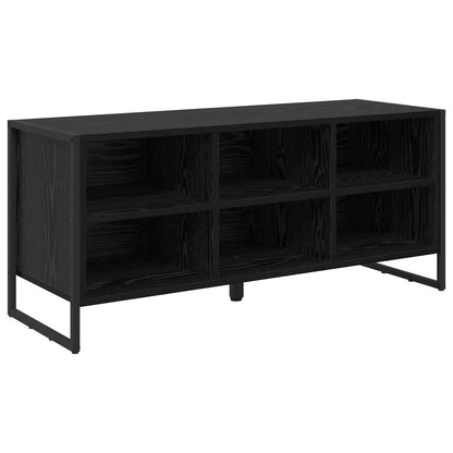 Schoenenkast Zwart Eiken 60 x 35 x 44 cm Bewerkt hout