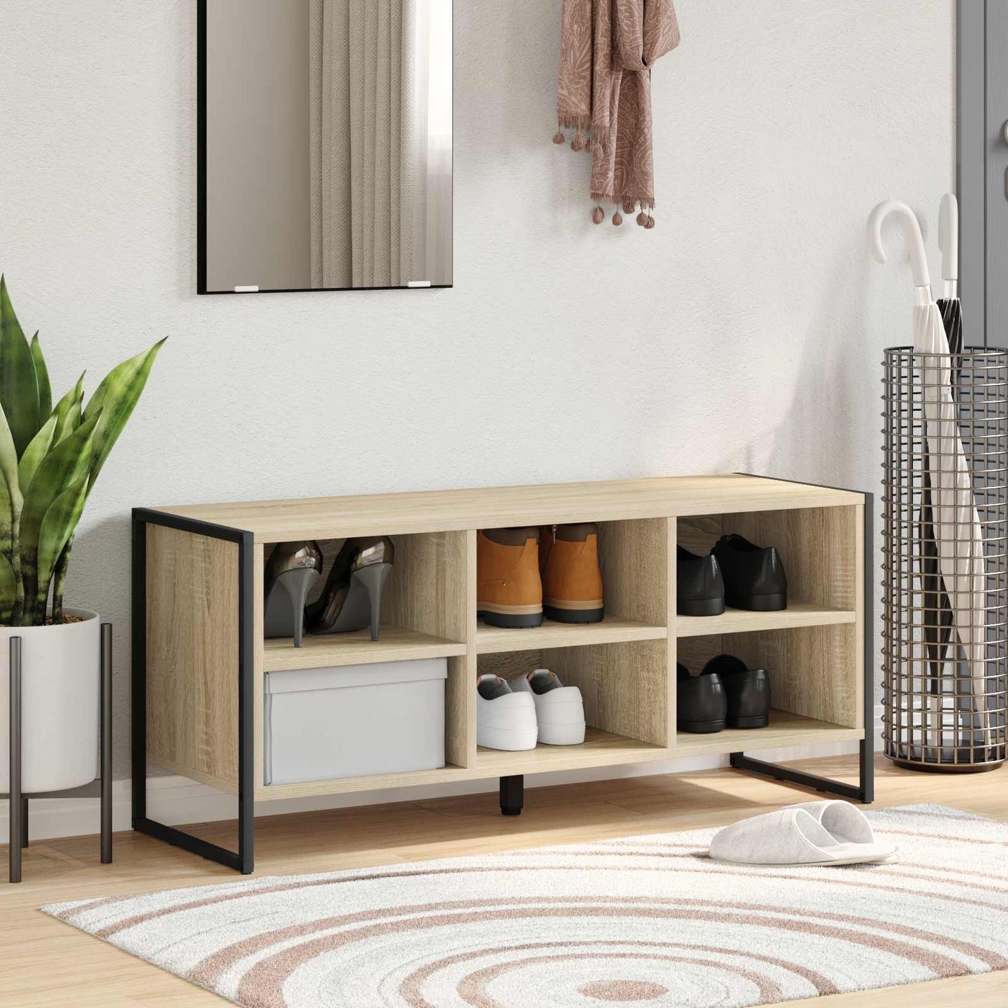 Schoenenkast met opslag Sonoma 60 x 35 x 44 cm Bewerkt hout