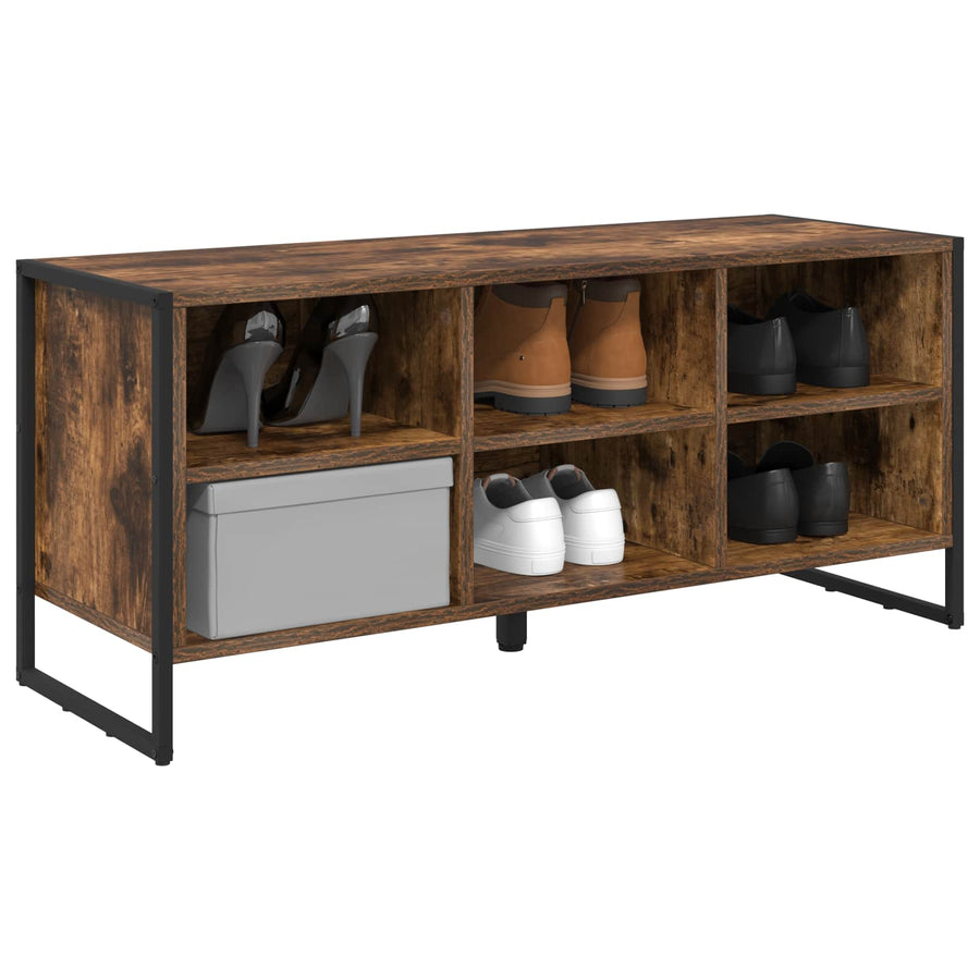 Schoenenkast met opslag Rook Eik 60 x 35 x 44 cm Bewerkt hout