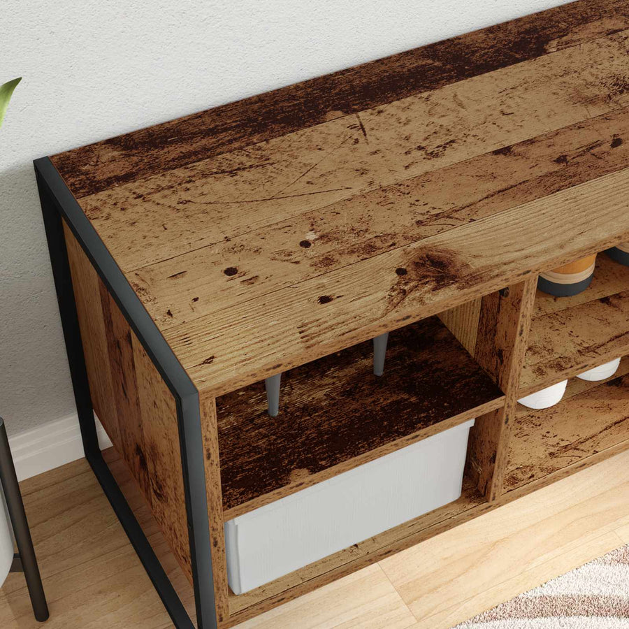 Schoenenkast met opslag Oud Hout 60 x 35 x 44 cm Bewerkt hout