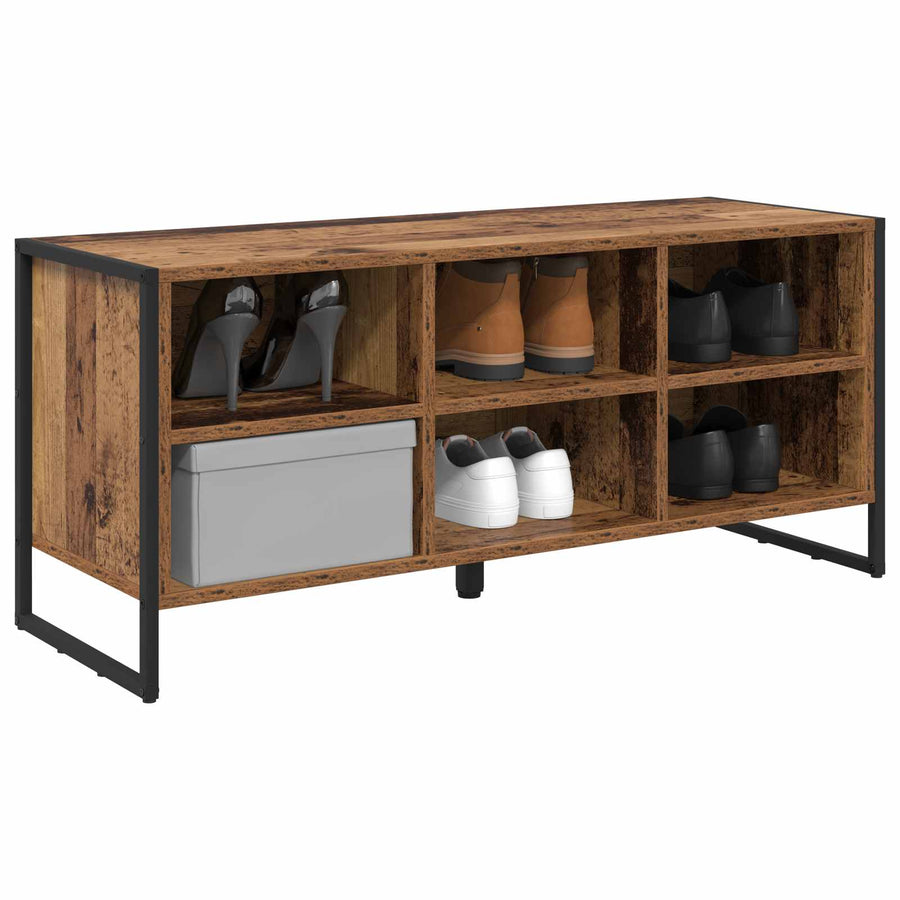 Schoenenkast met opslag Oud Hout 60 x 35 x 44 cm Bewerkt hout