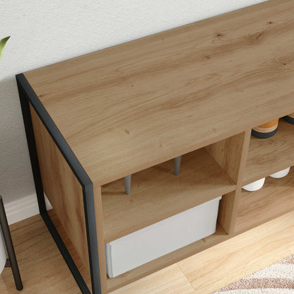 Schoenenkast Ambachtelijk eiken 60 x 35 x 44 cm Bewerkt hout