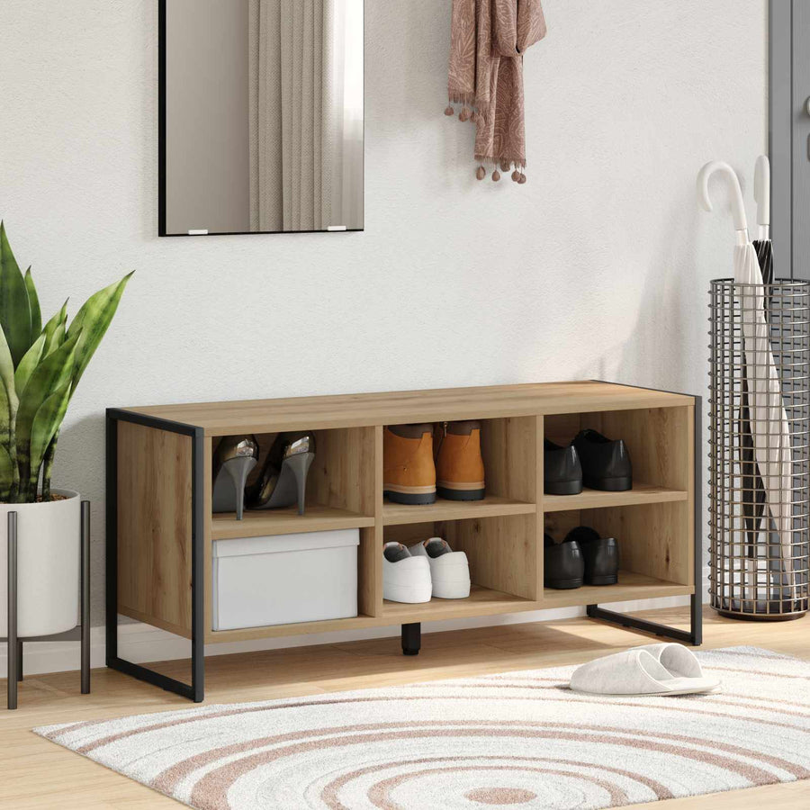 Schoenenkast Ambachtelijk eiken 60 x 35 x 44 cm Bewerkt hout
