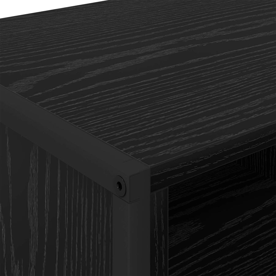 Schoenenkast Zwart Eiken 60 x 35 x 44 cm Bewerkt hout