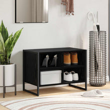 Schoenenkast Zwart Eiken 60 x 35 x 44 cm Bewerkt hout
