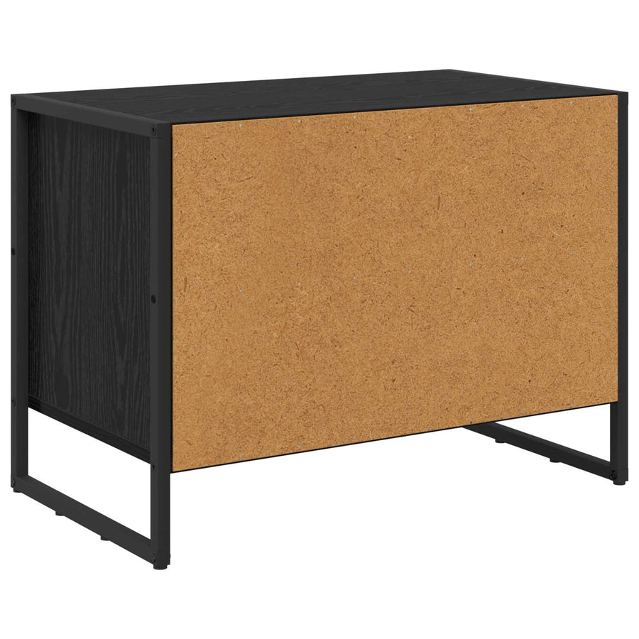 Schoenenkast Zwart Eiken 60 x 35 x 44 cm Bewerkt hout