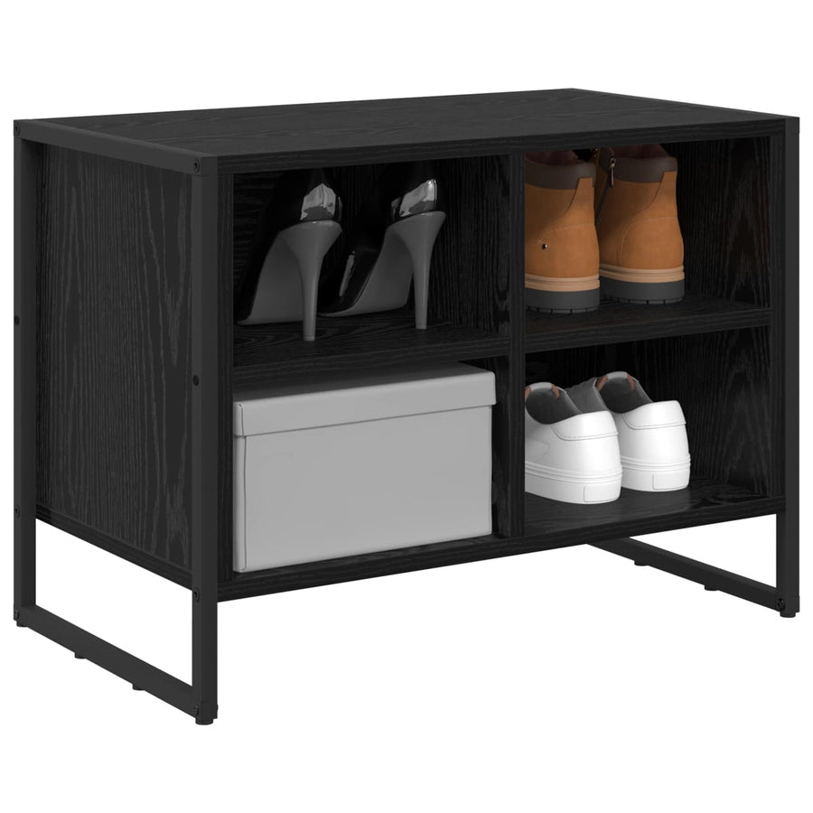 Schoenenkast Zwart Eiken 60 x 35 x 44 cm Bewerkt hout