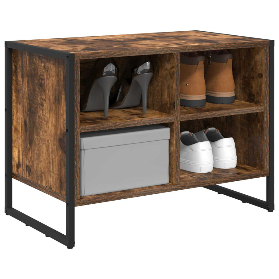 Schoenenkast met opslag Rook Eik 60 x 35 x 44 cm Bewerkt hout