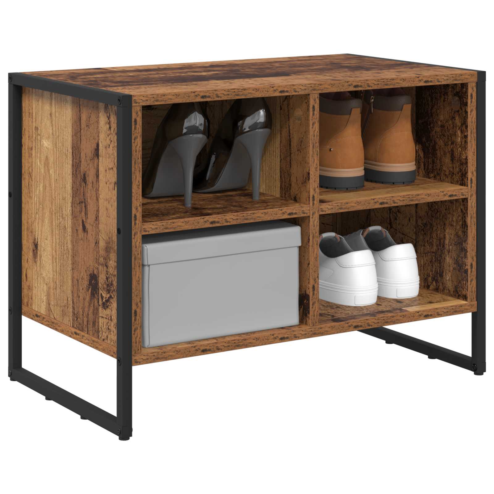 Schoenenkast met opslag Oud Hout 60 x 35 x 44 cm Bewerkt hout