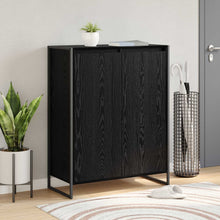 Schoenenkast Zwart Eiken 79 x 36 x 100 cm Bewerkt hout