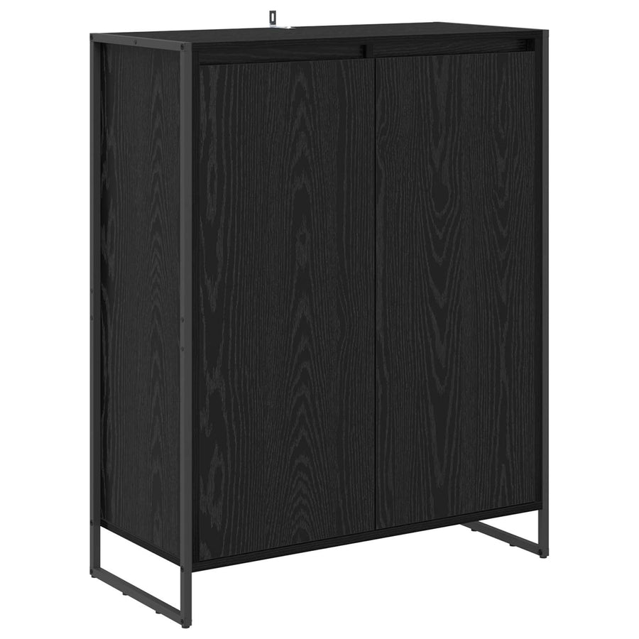 Schoenenkast Zwart Eiken 79 x 36 x 100 cm Bewerkt hout