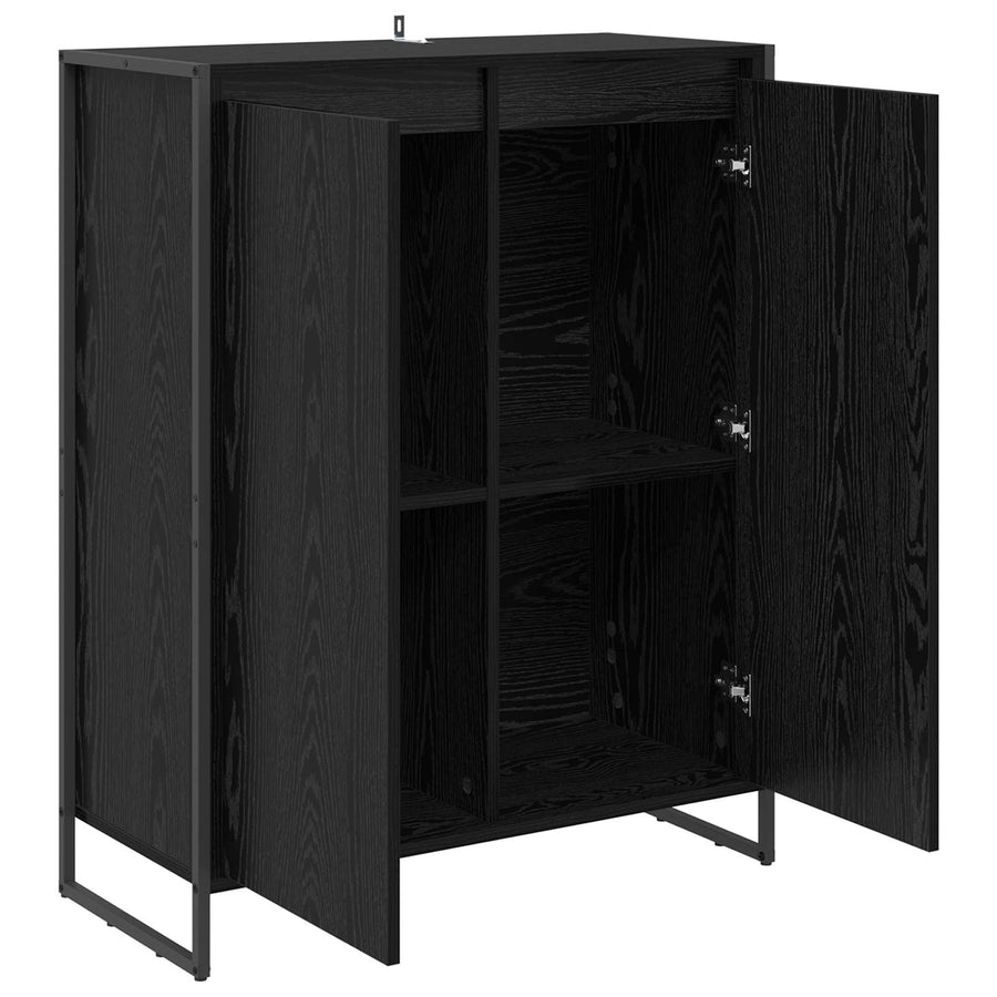 Schoenenkast Zwart Eiken 79 x 36 x 100 cm Bewerkt hout