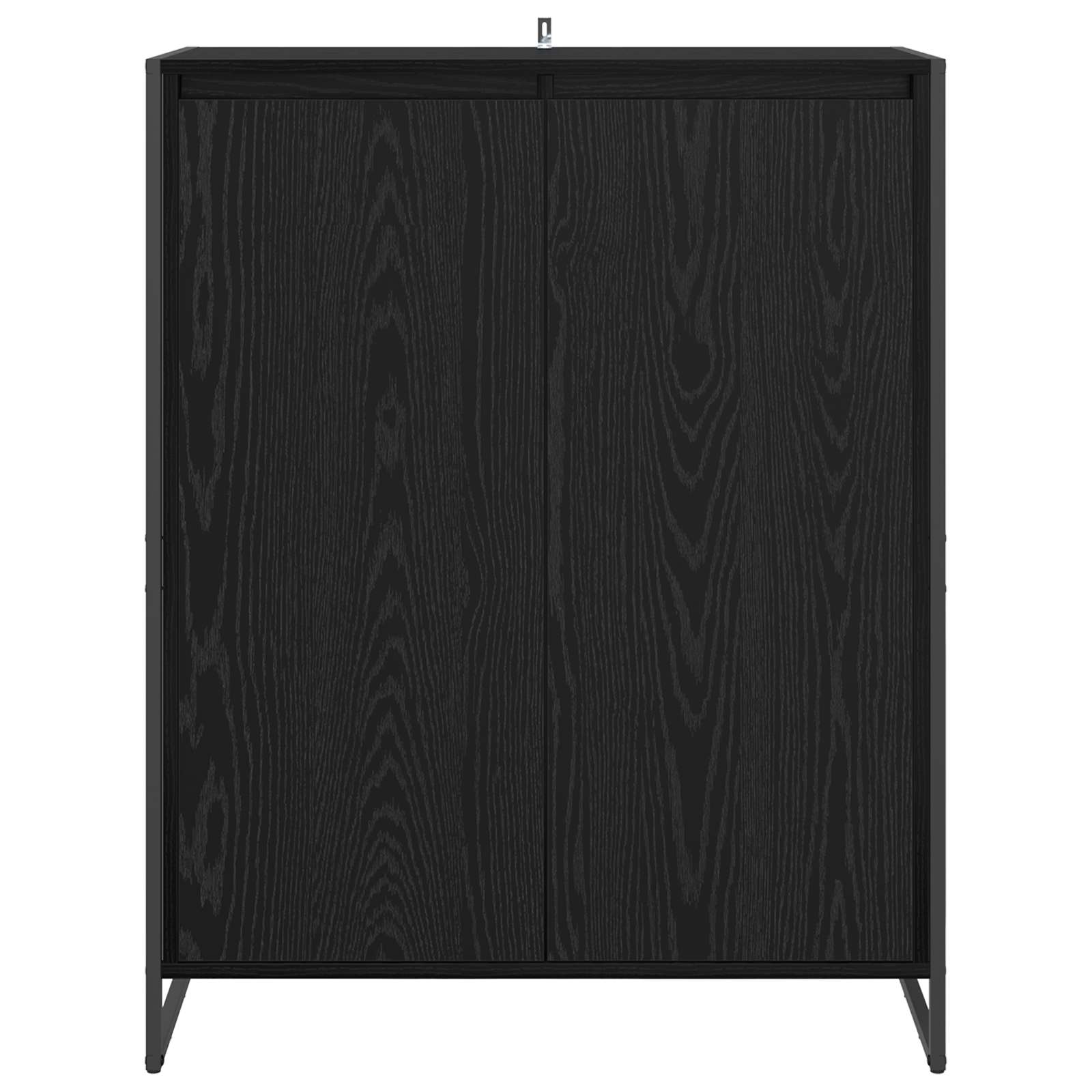 Schoenenkast Zwart Eiken 79 x 36 x 100 cm Bewerkt hout