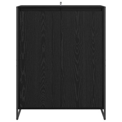 Schoenenkast Zwart Eiken 79 x 36 x 100 cm Bewerkt hout