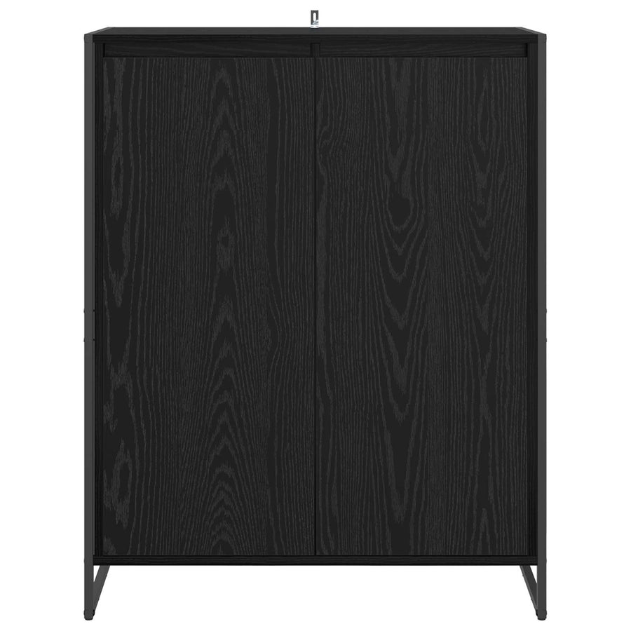 Schoenenkast Zwart Eiken 79 x 36 x 100 cm Bewerkt hout